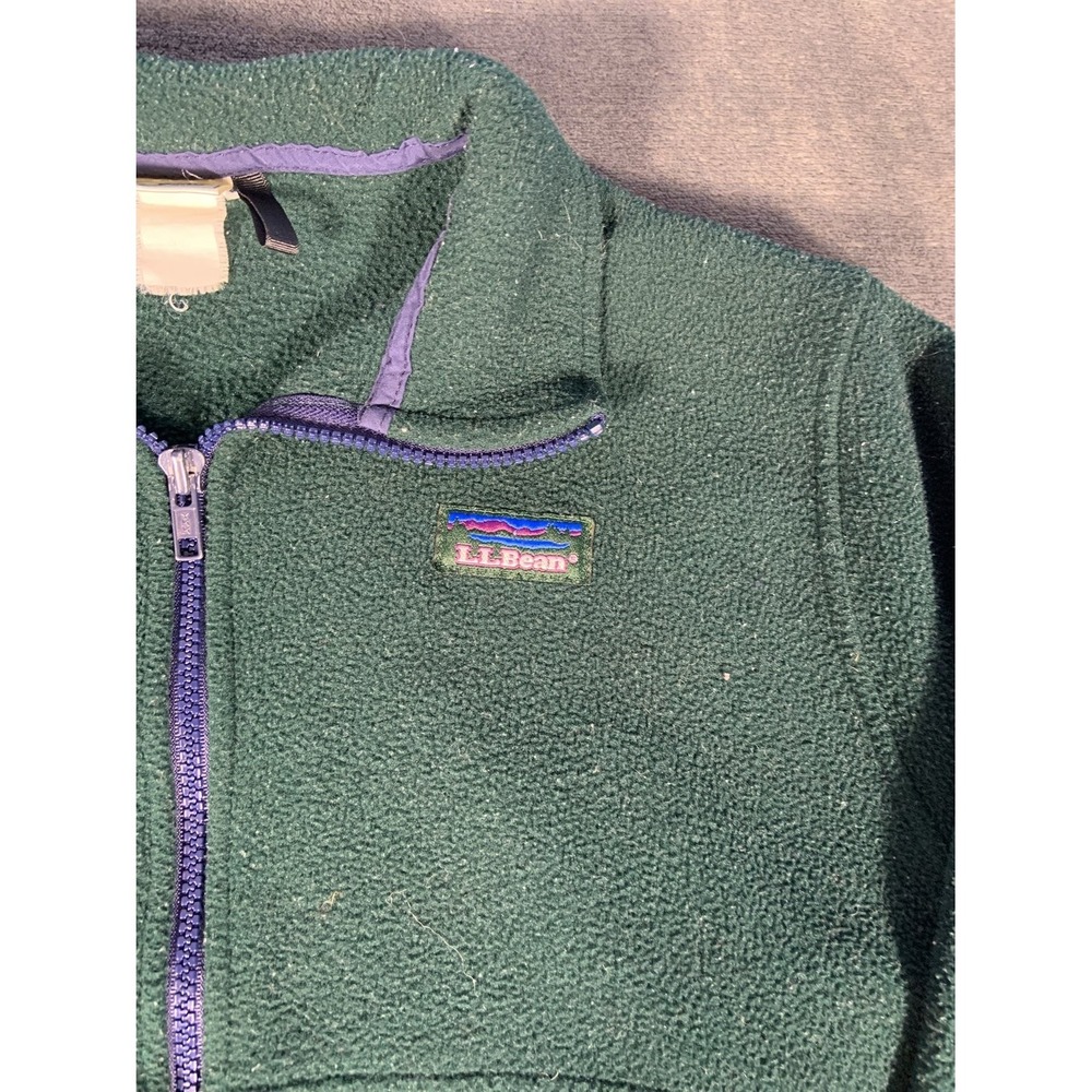 Vintage L.L. Bean Synchilla Snap-T Fleece Jacket Full Zip 90s Green Mens M L - Picture 2 of 6